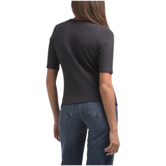 VINCE Elbow Sleeve Henley Neck Top - Picture 2 of 3